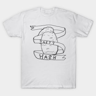 Tasty Hashbrowns B&W linework T-Shirt